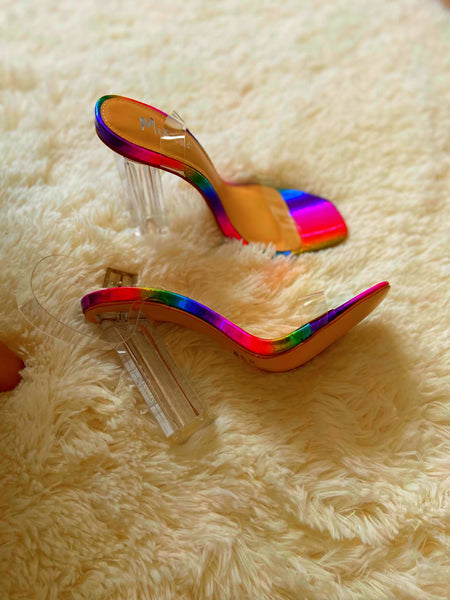 Multicolored Sandal Heel